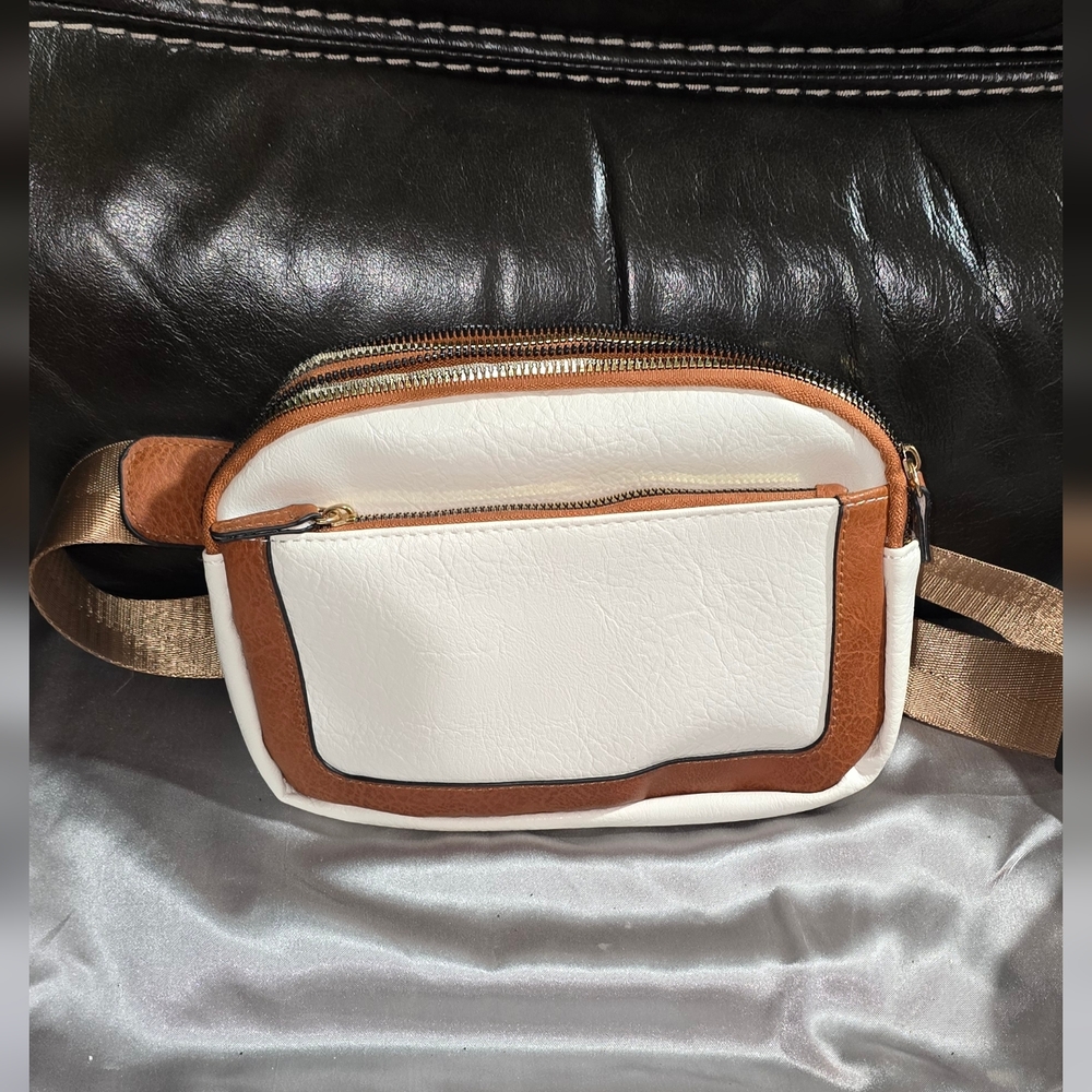 Stylish White and Brown Bag